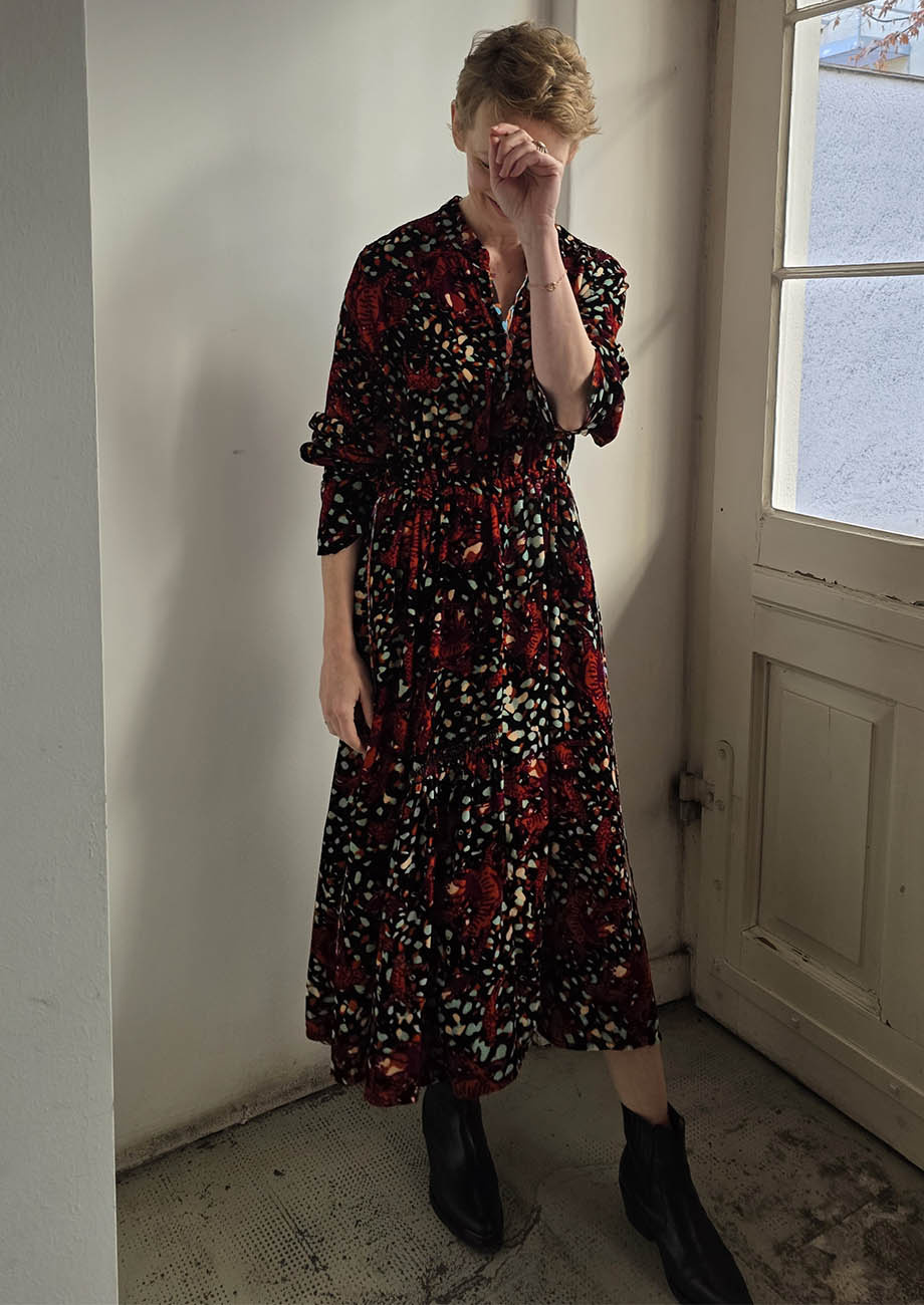 MY MARY VELVET DRESS - MULT-4