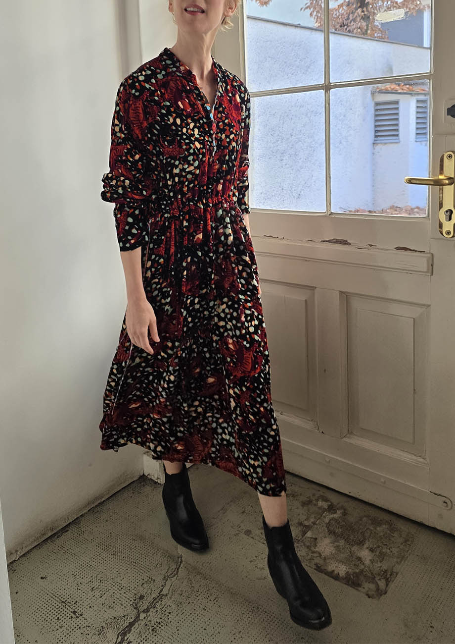 MY MARY VELVET DRESS - MULT-5