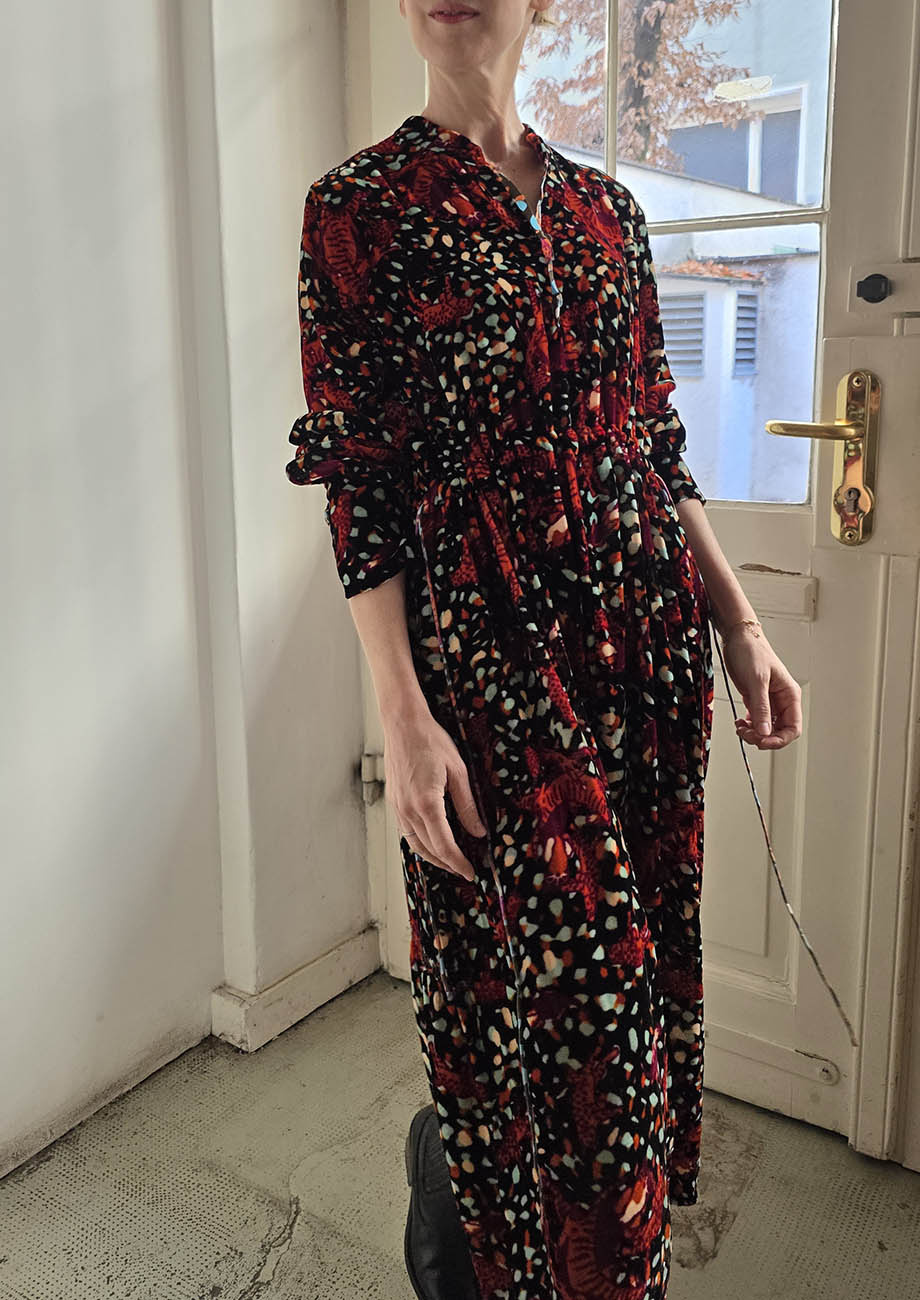 MY MARY VELVET DRESS - MULT-2