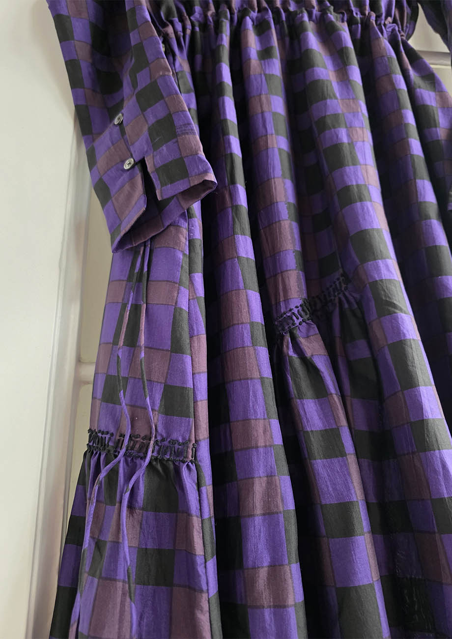 MY MARY SEIDENKLEID - CHECK AUBERGINE-7