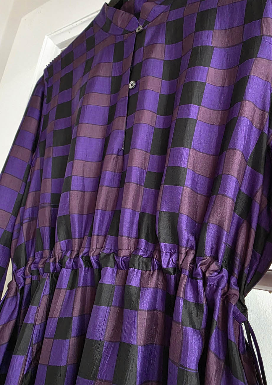 MY MARY SEIDENKLEID - CHECK AUBERGINE-8
