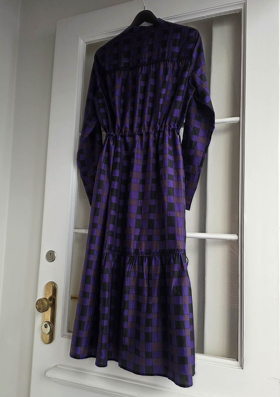 MY MARY SEIDENKLEID - CHECK AUBERGINE-10
