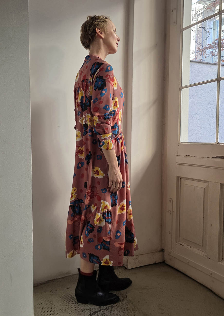 MY FAVORITE SILK DRESS - FLOWER ROSEWOOD-2