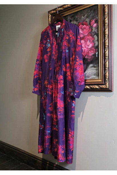 SUPER TUXEDO SEIDENKLEID MIDI - FANTASY AUBERGINE