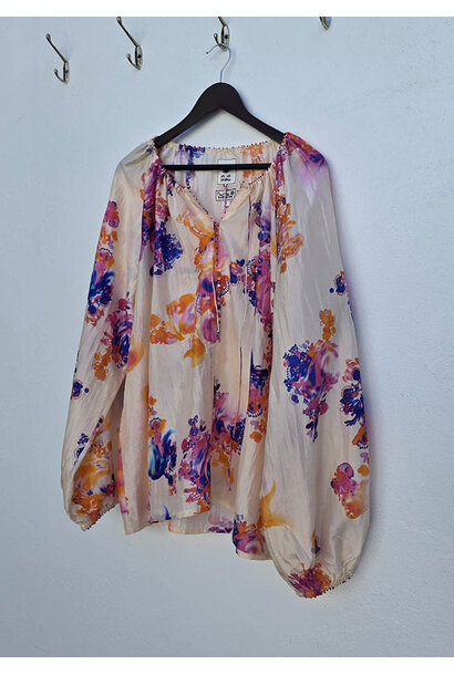 TUNIC SILK BLOUSE - FANTASY MULTI