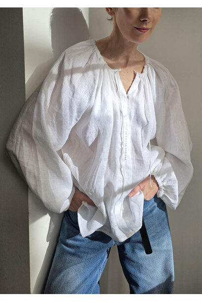 TUNIC TOP LINEN - WHITE