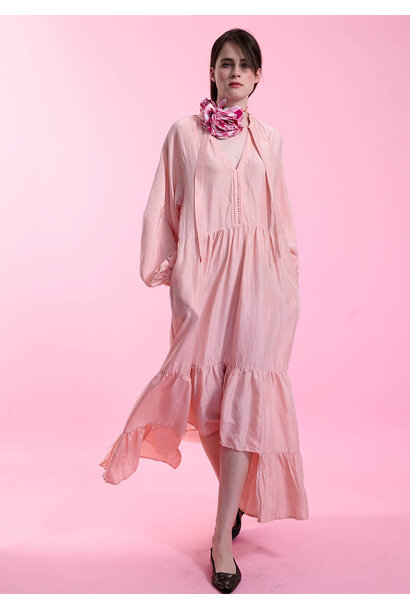 MAXI SILK DRESS - BLUSH