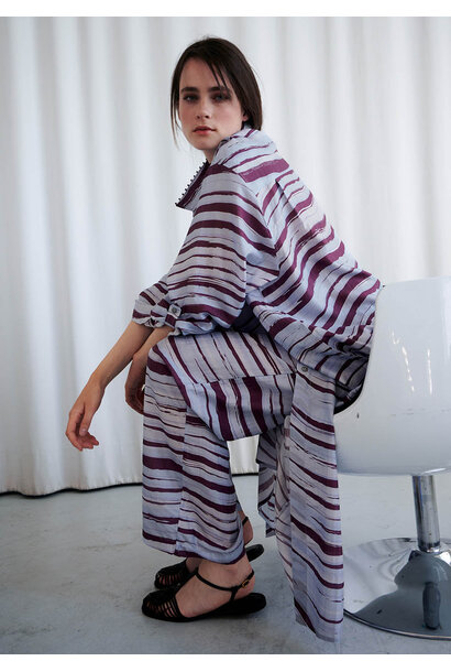 SILK COAT-DRESS - WAVES SKY