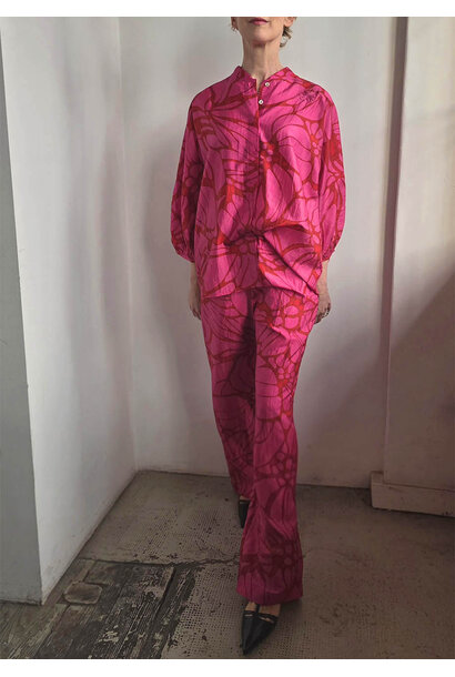 LONG BASIC SEIDENHOSE - FLOWER FUCHSIA