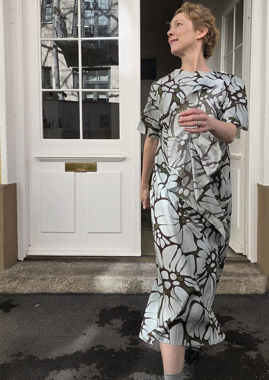 VOLANT SILK DRESS - FLOWER IRON-5