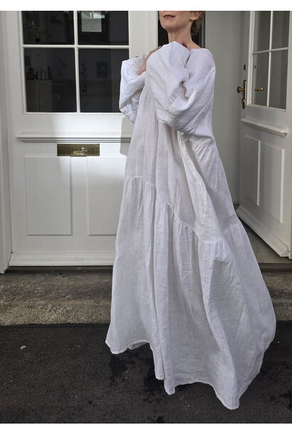 BEACH LEINENGOWN - WEISS