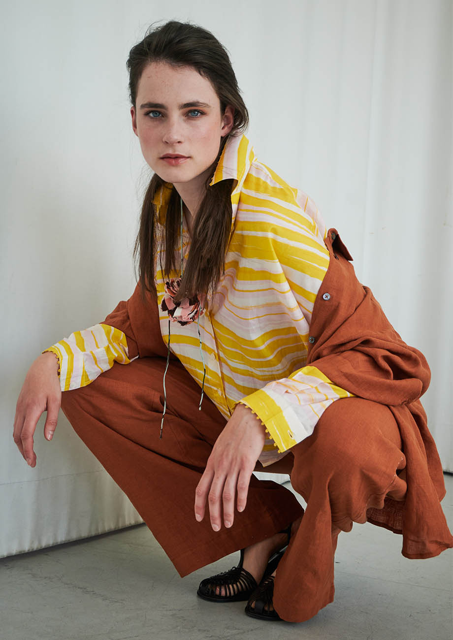 MY SEIDENBLUSE - WAVES YELLOW-2