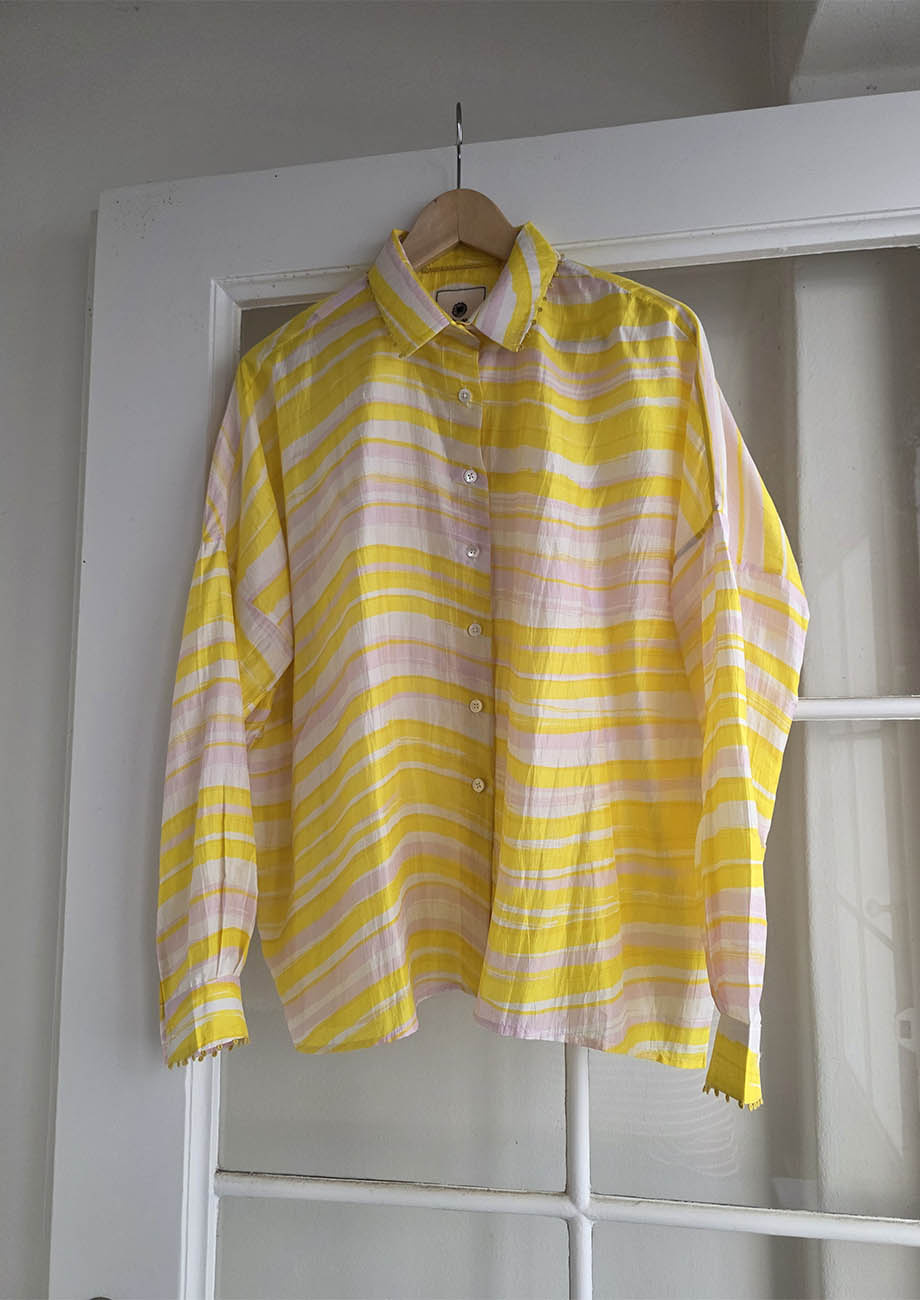 MY SEIDENBLUSE - WAVES YELLOW-3