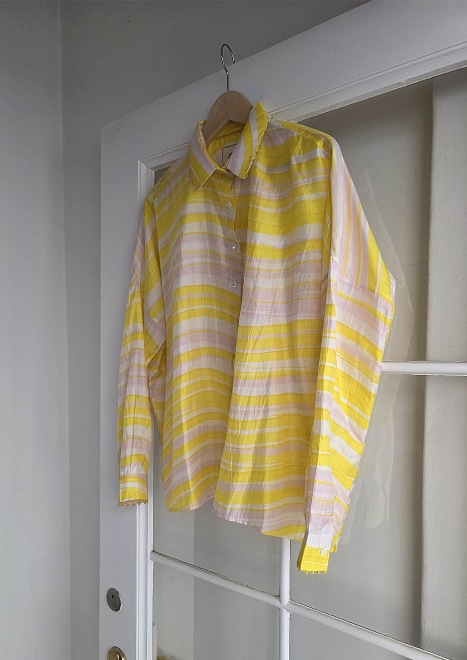 MY SEIDENBLUSE - WAVES YELLOW-4