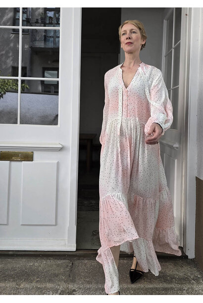 MAXI SEIDENKLEID - DOTS BLUSH