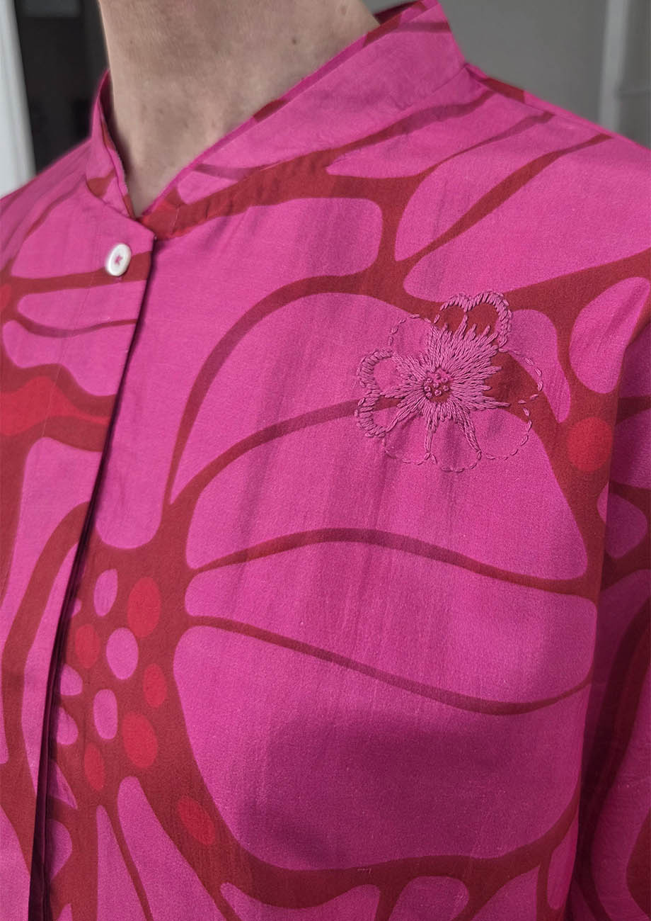 NEXT SEIDENBLUSE - FLOWER FUCHSIA-9