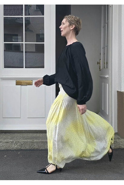 LANGER SMOCK SEIDENROCK - DOTS GELB