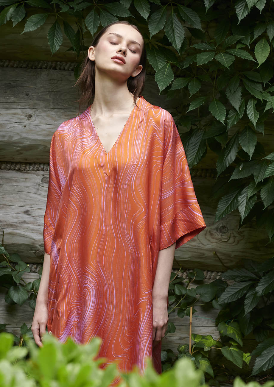 POOL SILK TUNIC - NECTARINE-3