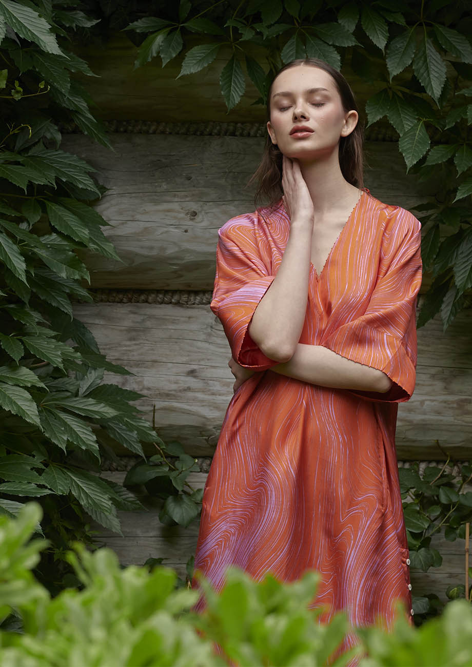 POOL SILK TUNIC - NECTARINE-1