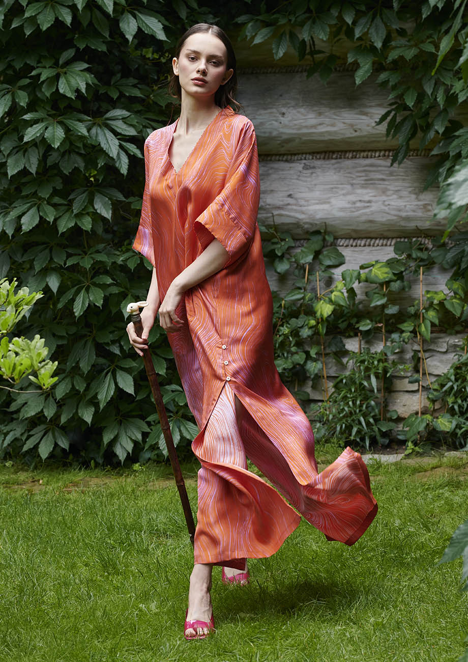 POOL SILK TUNIC - NECTARINE-4
