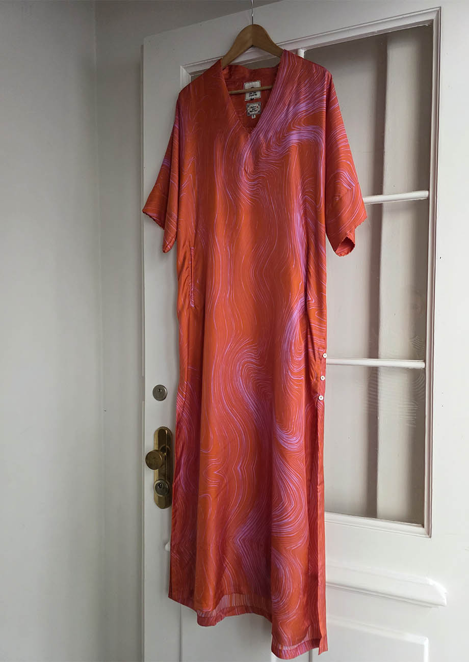 POOL SILK TUNIC - NECTARINE-5