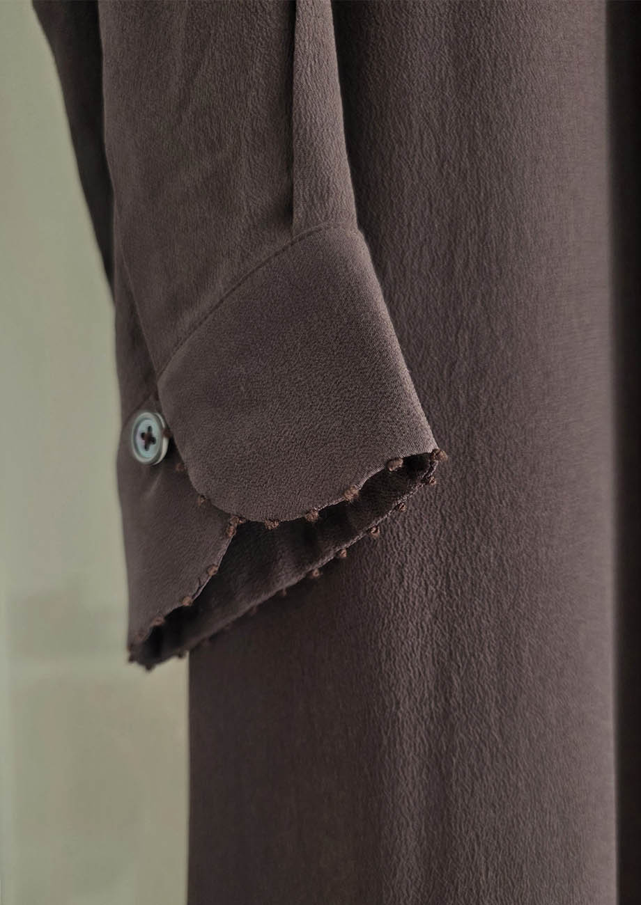 MIO SILK DRESS – COFFEE-5