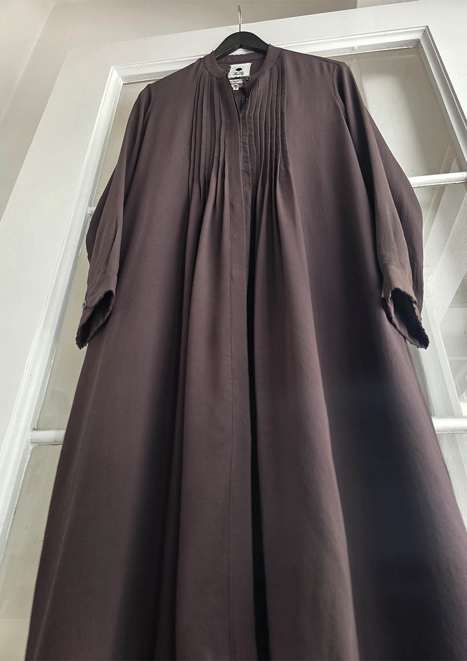 MIO SILK DRESS – COFFEE-6