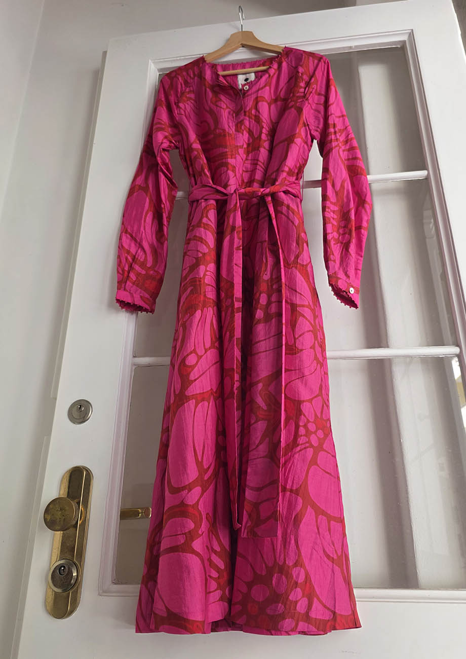 NOON SILK DRESS - FLOWER FUCHSIA-7