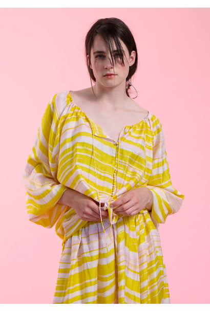 TUNIK SEIDENBLUSE - WAVES GELB