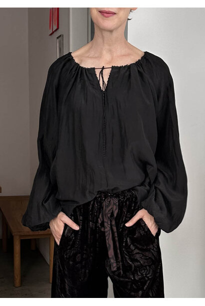 TUNIK SEIDENTOP - SCHWARZ