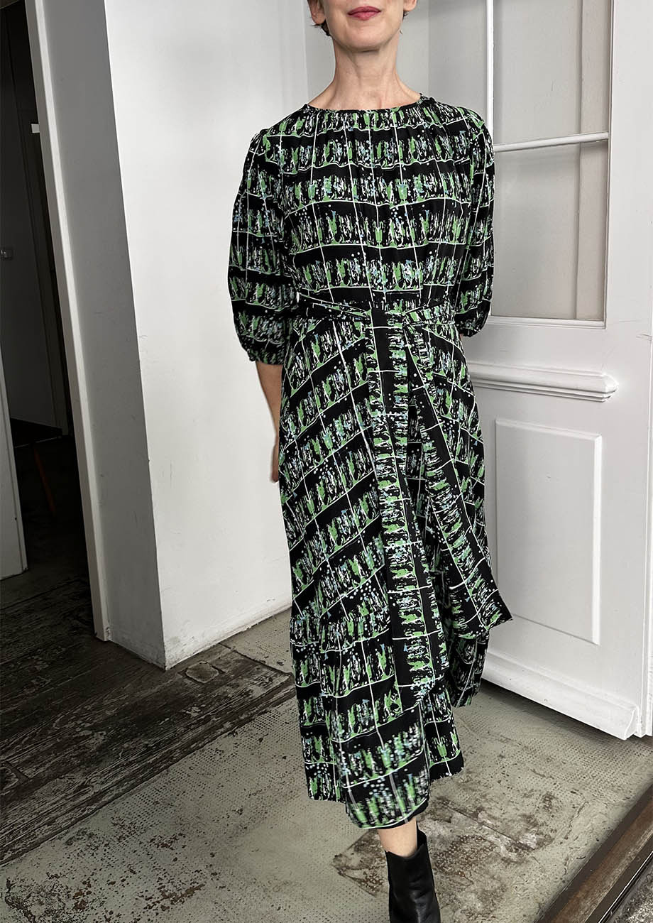 BELT SEIDENKLEID - BLACK GREEN-2