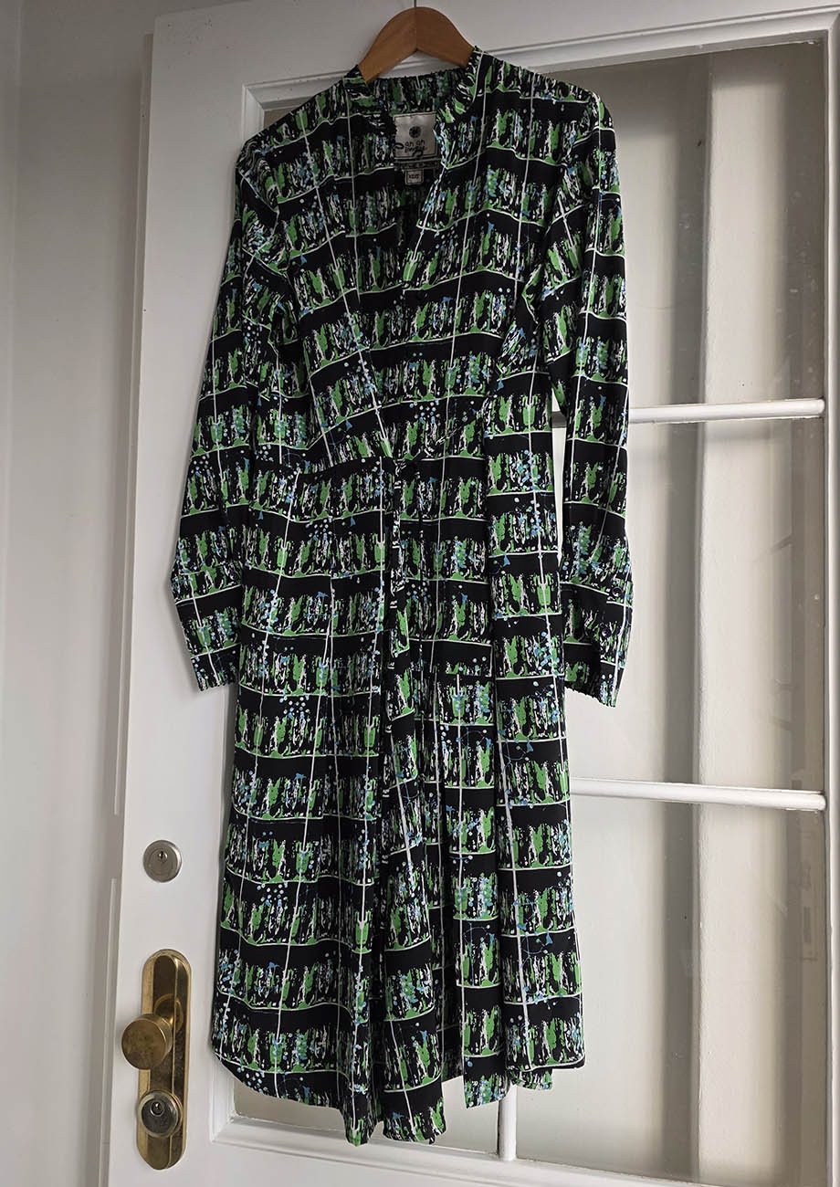 YOUR FAVORITE SILK DRESS - BLACK GREEN-1