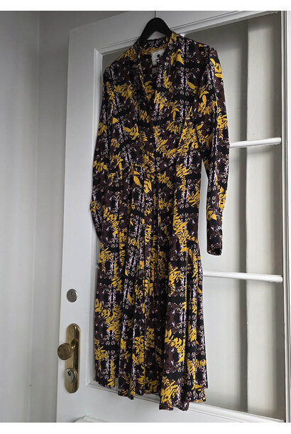 MY FAVORITE SILK DRESS - DOGS BLACK GOLD