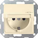 Gira Schuko-Steckdose erhöhtem Berührungsschutz Klappdeckel System 55 creme glänzend (041401)