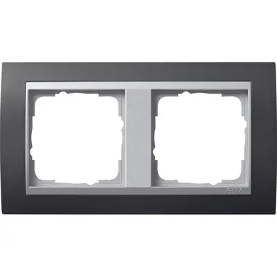 Gira Abdeckrahmen 2-fach Event anthrazit mat/aluminium matt (021281)