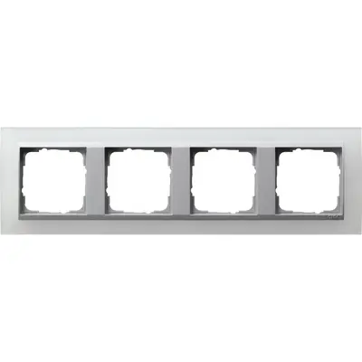Gira Abdeckrahmen 4-fach Event Opak weiß mat/aluminium matt (021450)