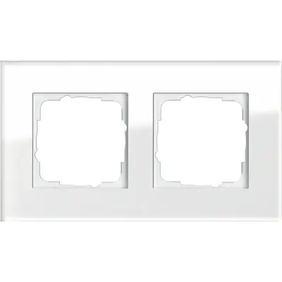 Gira Abdeckrahmen 2-fach Esprit glas weiß (021212)