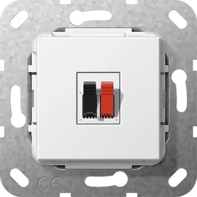 Gira Lautsprecheranschluss 1fach weiß glänzend (569203)