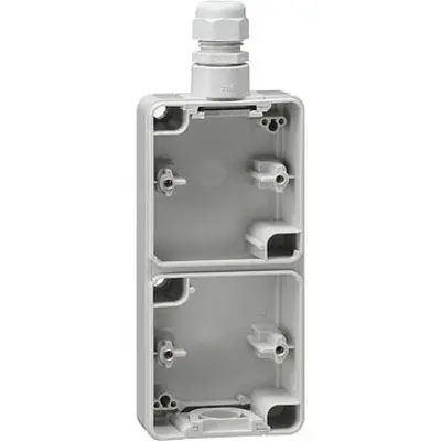 Gira Unterteil 2-fach vertikal 1xM20 Aufputz IP44 (007235)
