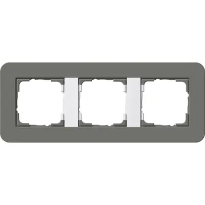 Gira Abdeckrahmen 3-fach E3 dunkelgrau/weiß (0213413)