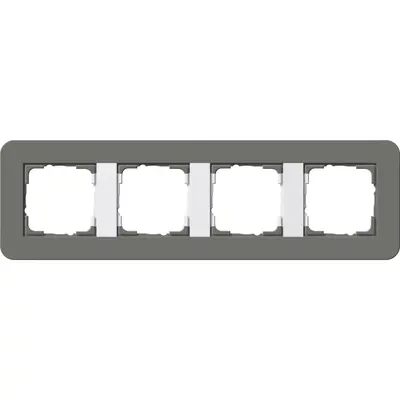 Gira Abdeckrahmen 4-fach E3 dunkelgrau/weiß (0214413)
