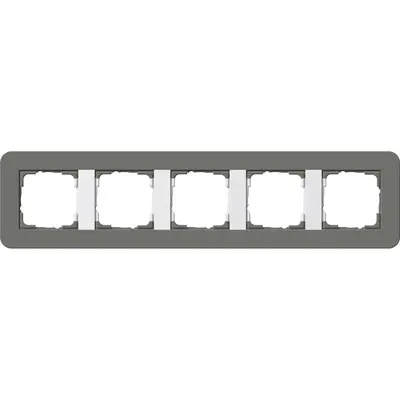 Gira Abdeckrahmen 5-fach E3 dunkelgrau/weiß (0215413)