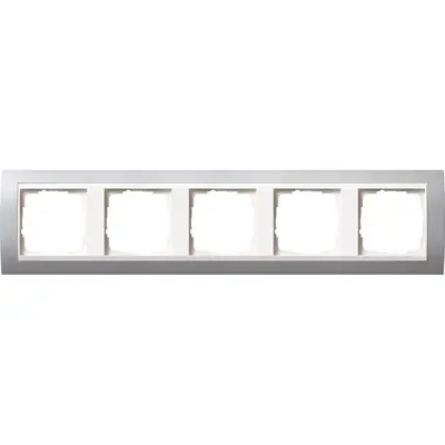 Gira Abdeckrahmen 5-fach Event aluminium mat/weiß glänzend (0215326)