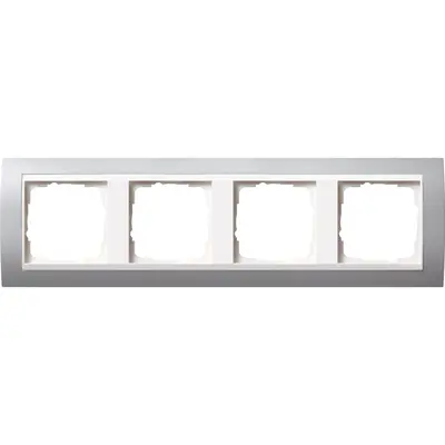 Gira Abdeckrahmen 4-fach Event aluminium mat/weiß glänzend (0214326)
