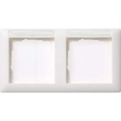 Gira Abdeckrahmen 2fach horizontal mit Beschriftungsfeld Standard 55 weiß glänzend (109203)