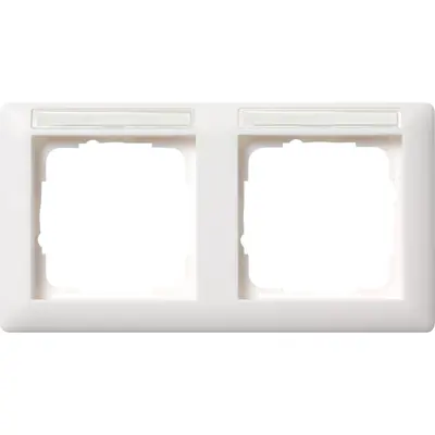 Gira Abdeckrahmen 2fach horizontal mit Beschriftungsfeld Standard 55 weiß matt (109227)