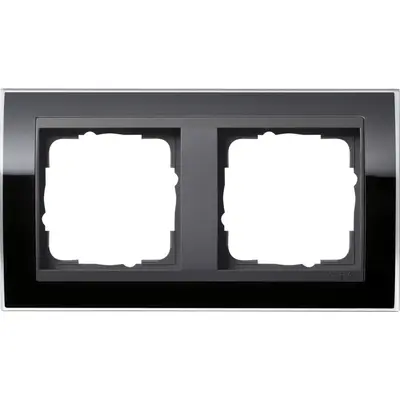 Gira Abdeckrahmen 2-fach Event Klar schwarz glänzend/anthrazit matt (0212738)