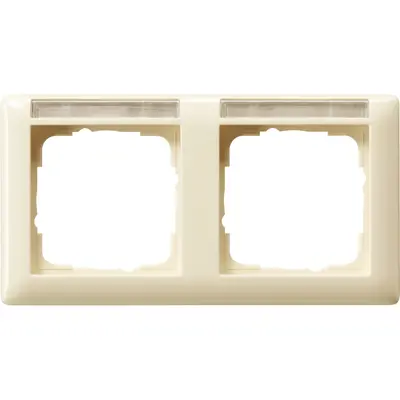 Gira Abdeckrahmen 2fach horizontal mit Beschriftungsfeld Standard 55 creme glänzend (109201)