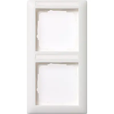 Gira Abdeckrahmen 2fach vertikal mit Beschriftungsfeld Standard 55 weiß glänzend (110203)