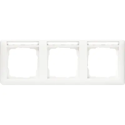 Gira Abdeckrahmen 3fach horizontal mit Beschriftungsfeld Standard 55 weiß glänzend (109303)